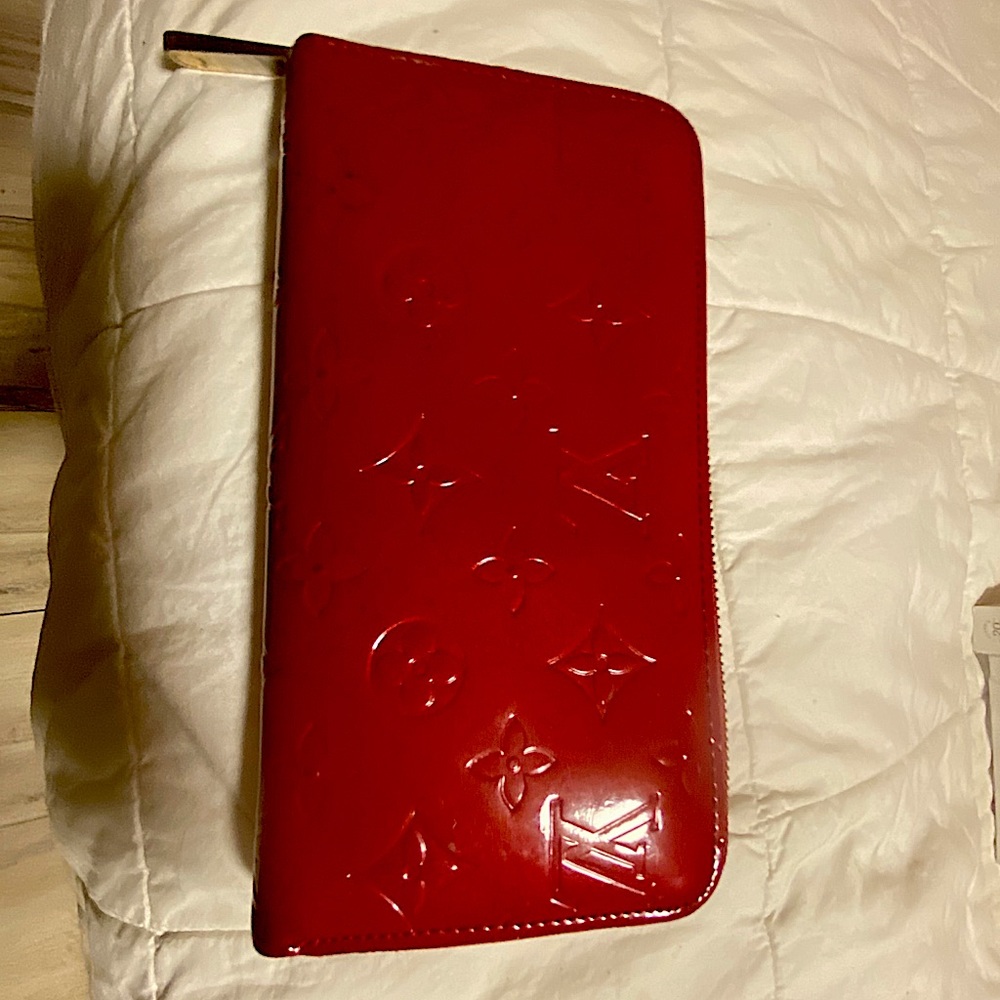 Red Louis Vuitton wallet